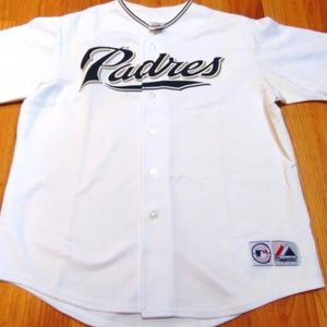 Padres Majestic White Vintage Jersey